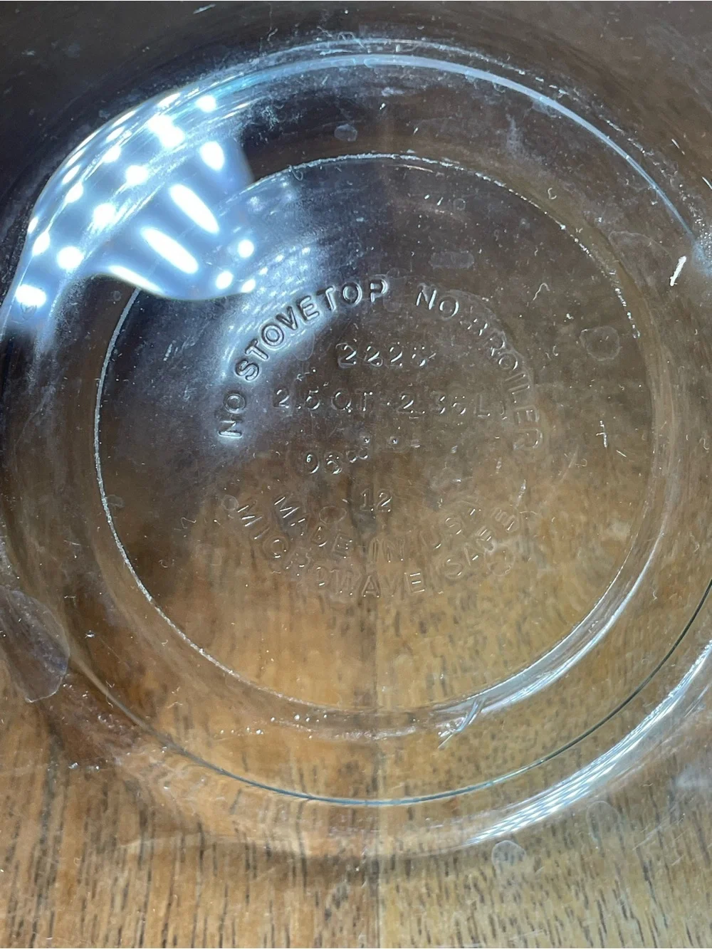 Pyrex Clear Glass 2.5 Qt Mixing Bowl #325 Made in USA
